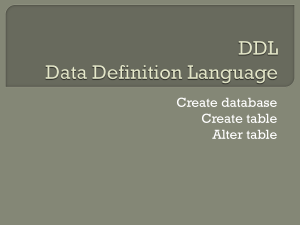DDL Data Definition Language - E