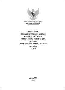 keputusan dewan perwakilan daerah republik indonesia