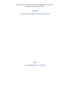 SJI`AH RASIONALISME DALAM ISLAM Oleh H. ABOEBAKAR ATJEH