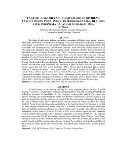faktor - faktor yang mempengaruhi dividend payout ratio