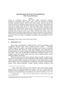 politik hukum wakaf di indonesia