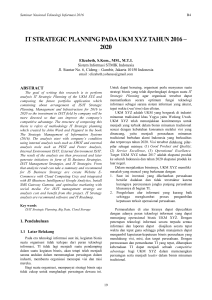 it strategic planning pada ukm xyz tahun 2016 – 2020