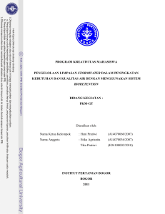 Pengelolaan Limpasan Stormwater Dalam