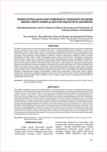 Reindustrialisasi Dan Dampaknya Terhadap Ekonomi Makro Serta