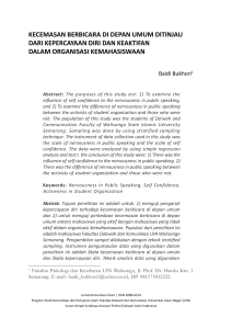 kecemasan berbicara di depan umum ditinjau dari kepercayaan diri