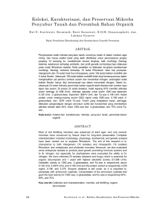 PDF: Koleksi, Karakterisasi, dan Preservasi Mikroba Penyubur