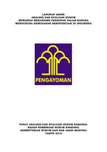 laporan akhir analisis dan evaluasi hukum mengenai