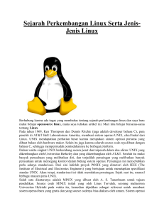 Sejarah Perkembangan Linux Serta Jenis- Jenis