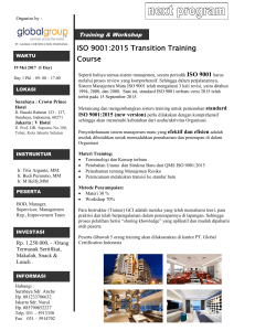 ISO 9001:2015 Transition Training Course