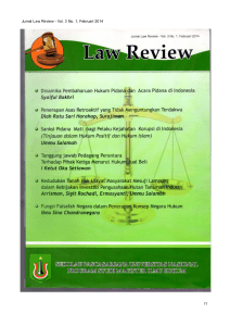 Jurnal Law Review - Vol. 3 No. 1, Februari 2014