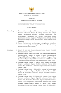 peraturan daerah kabupaten dompu nomor 07 tahun 2012 tentang