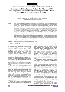 Penerapan Model Pembelajaran Problem Based Learning