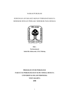 naskah publikasi hubungan antara keyakinan terhadap bahaya