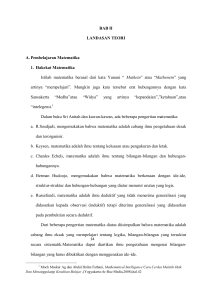 BAB II LANDASAN TEORI A. Pembelajaran Matematika 1. Hakekat