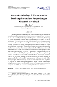 Aksara Arab-Melayu di Nusantara dan Sumbangsihnya dalam