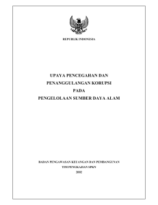 upaya pencegahan dan penanggulangan korupsi pada