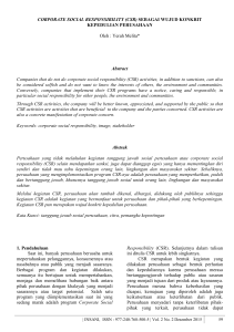 (CSR) SEBAGAI WUJUD KONKRIT KEPEDULIAN PERUSAHAAN