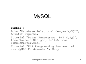 Dasar Pemrograman PHP MySQL