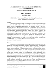 ANALISIS SWOT SEBAGAI DASAR PENETAPAN STRATEGI