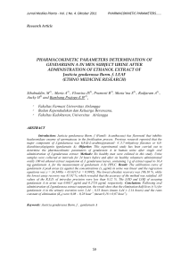 PHARMACOKINETIC PARAMETERS DETERMINATION OF