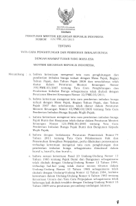 PERATURAN MENTERI KEUANGAN REPUBLIK INDONESIA TATA