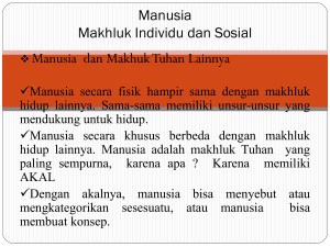 Manusia Makhluk Individu dan Sosial