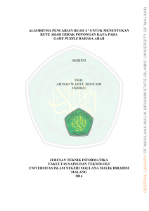 ALGORITMA PENCARIAN BEAM A* UNTUK MENENTUKAN RUTE