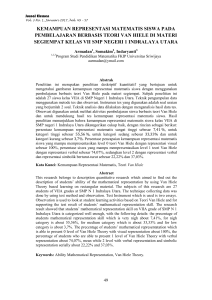 kemampuan representasi matematis siswa pada pembelajaran