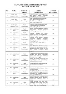 daftar artikel penelitian dosen ft unsri tahun 2010-2016