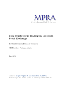 Non-Synchronous Trading In Indonesia Stock Exchange