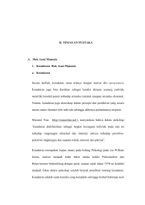 II. TINJAUAN PUSTAKA A. Hak Asasi Manusia 1. Kesadaran Hak