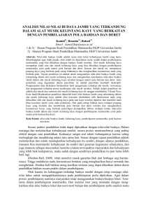 analisis nilai-nilai budaya jambi yang terkandung dalam alat musik