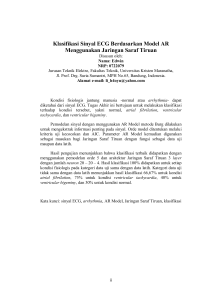 Klasifikasi Sinyal ECG Berdasarkan Model AR Menggunakan