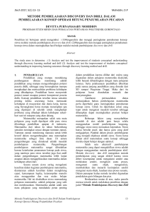 METODE PEMBELAJARAN DISCOVERY DAN DRILL DALAM