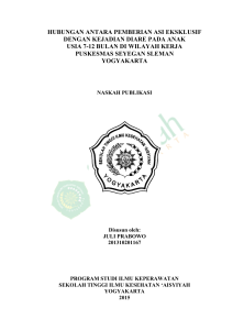 hubungan antara pemberian asi eksklusif dengan kejadian diare