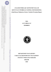 ANALISIS PERILAKU KONSUMEN DALAM