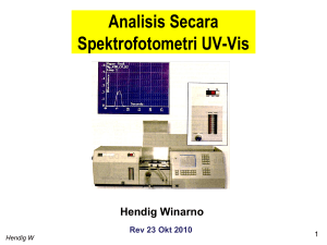 Analisis Secara Spektrofotometri UV-Vis