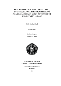 analisis pengaruh jumlah unit usaha, investasi, dan