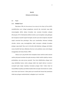 9 BAB II TINJAUAN PUSTAKA 2.1 Nyeri 2.1.1 Definisi Nyeri Pada