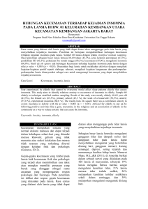 hubungan kecemasan terhadap kejadian insomnia pada lansia di