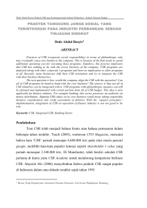 PRAKTEK TANGGUNG JAWAB SOSIAL YANG TERINTEGRASI