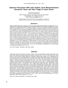 Optimasi Pemupukan NPK pada Kedelai untuk Mempertahankan