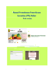 Manual Permohonan Pemeriksaan Karantina (PPK) Online