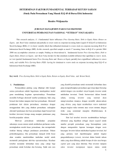 DETERMINAN FAKTOR FUNDAMENTAL TERHADAP RETURN