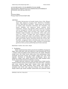 Analisis karya tulis (skripsi) tugas akhir