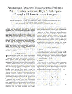 Perancangan Integrated Rectenna pada Frekuensi 2.4