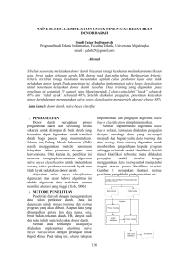 NAÏVE BAYES CLASSIFICATION UNTUK PENENTUAN