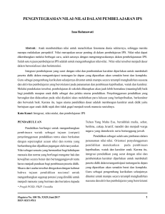 PENGINTEGRASIAN NILAI-NILAI DALAM PEMBELAJARAN IPS