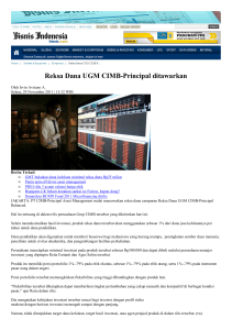 Reksa Dana UGM CIMB-Principal ditawarkan