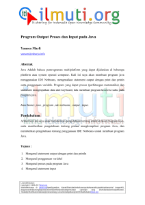Program Output Proses dan Input pada Java